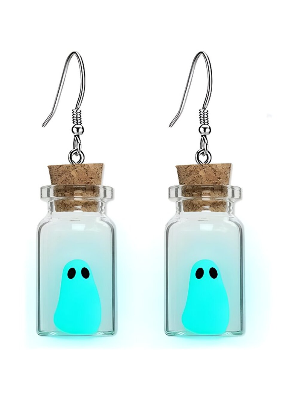 Ghost Earrings(Blue), The Adopt A Ghost In A Bottle Earring, Halloween
